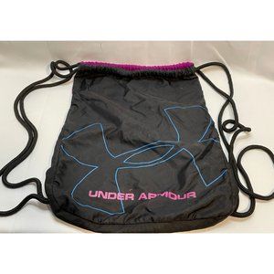 Under Armour gym backpack workout bag drawstring purple black 18"